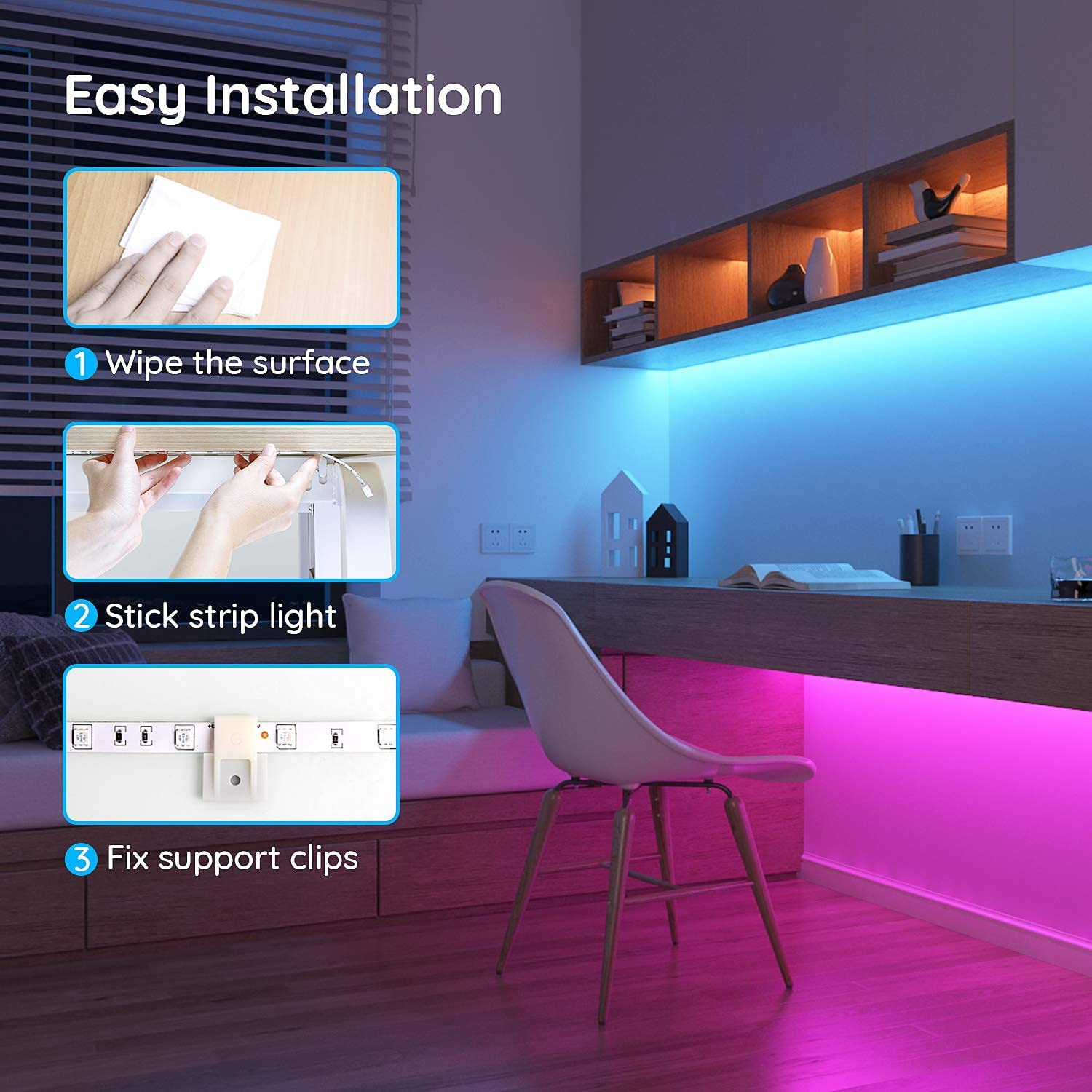 Buy RGB LED Strip Lights For Bedroom - Strip Lights 20M For Sale
