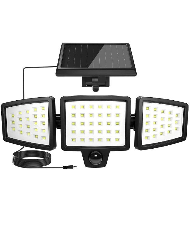 Picture of Solar Security Lights Outdoor Motion Sensor, 1200LM Solar Flood Lights with Separate Solar Panel, IP65 Waterproof, 360° Adjustable 3Heads,