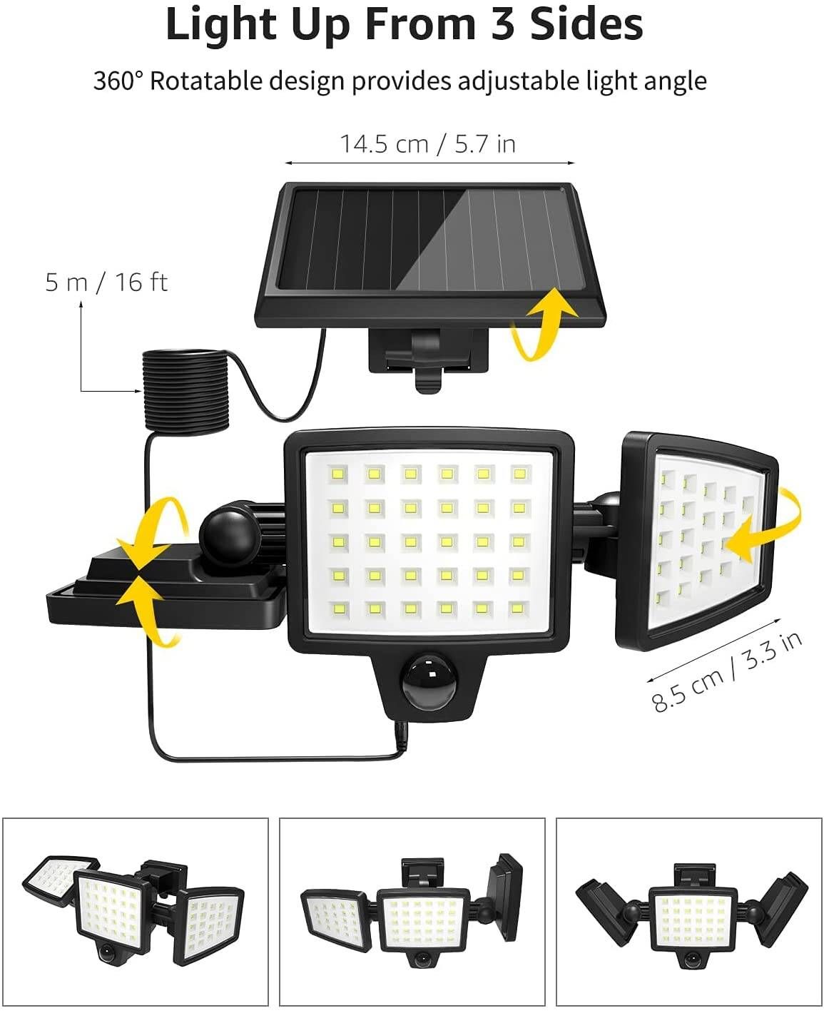 3 Head LED Solar Security Light | Alpha Lights