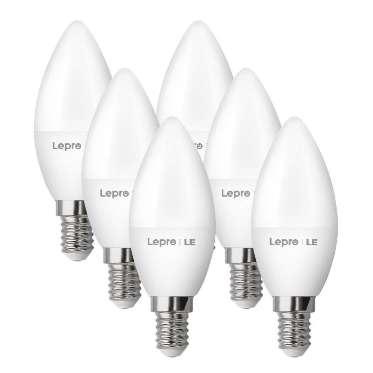 Picture of E14 LED Light Bulb, Small Edison Screw SES Candle Bulbs, 4.9W 470lm, 40W Equivalent E14 Bulb, Warm White 2700K E14 LED Bulb
