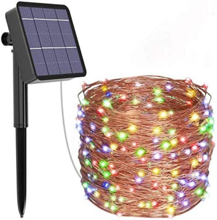 Picture of Solar Fairy Lights Outdoor | LED Solar String Lights 8 Modes Copper Wire Decorative For Garden