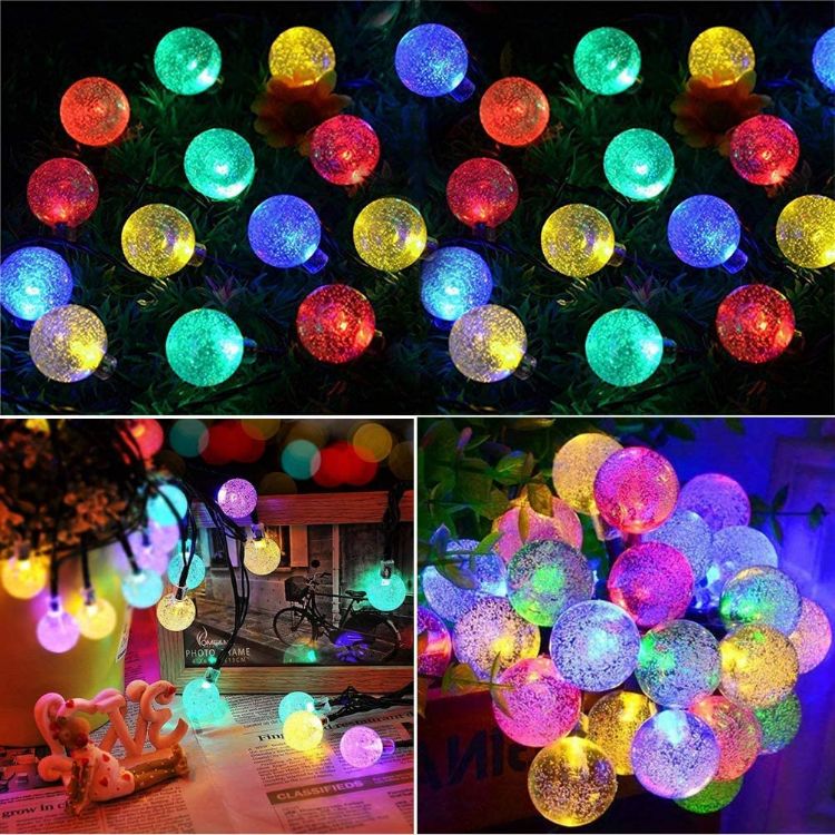 crystal ball solar string lights