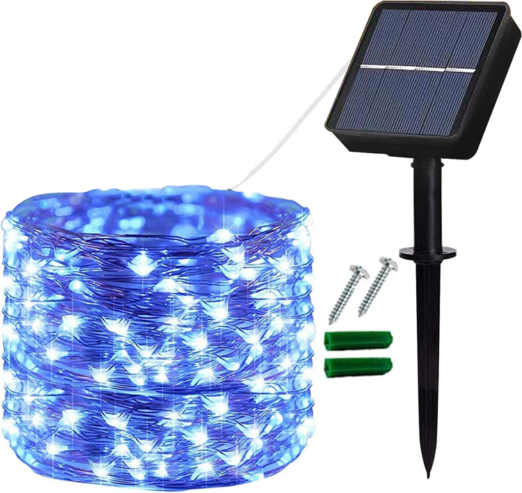 Picture of Solar Fairy Lights Outdoor | LED Solar String Lights 8 Modes Copper Wire Decorative For Garden