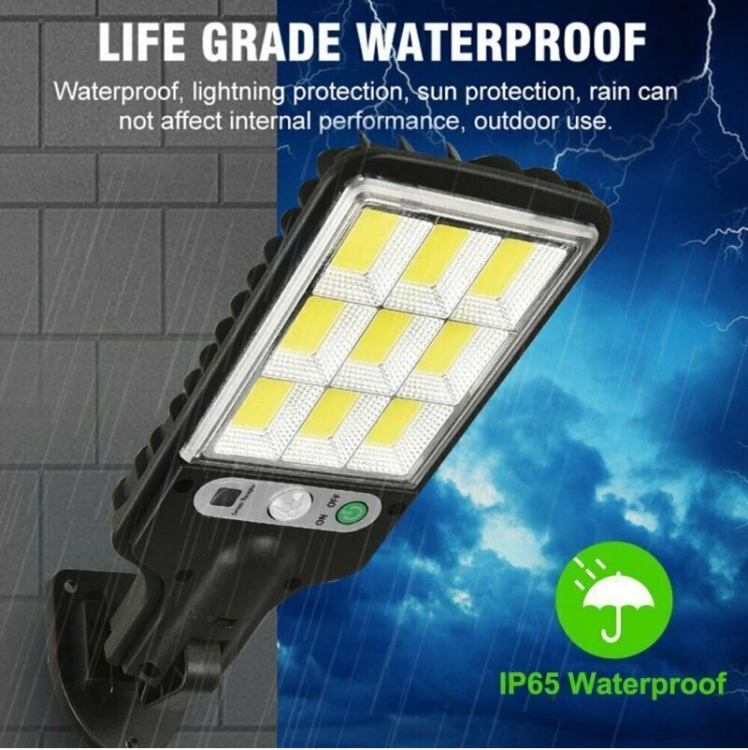 Picture of 2200W LED Outdoor Solar Light, PIR Motion Sensor Solar Wall Light With Remote Control