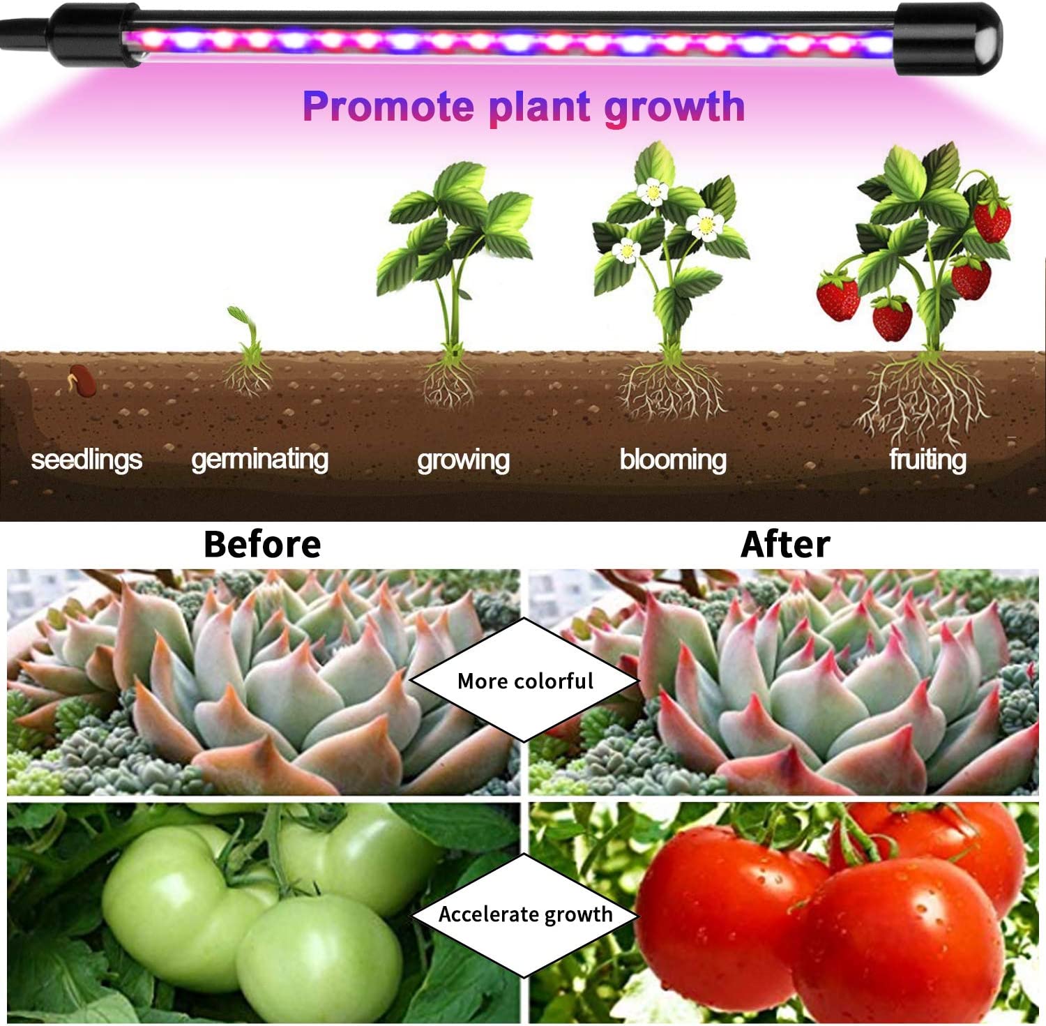 Best Grow Lights UK | Newest 80 LEDs Full Spectrum Led Plant Grow Light