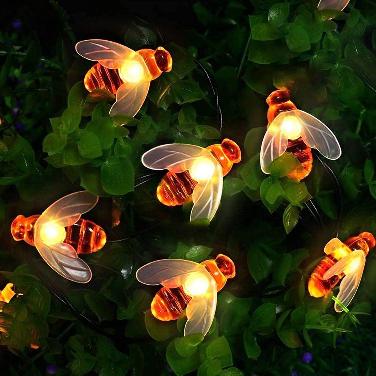 Picture of Honey Bee Solar Fairy String  Garden Lights Waterproof Outdoor/Indoor Garden Lighting for Flower Fence (Warm white)