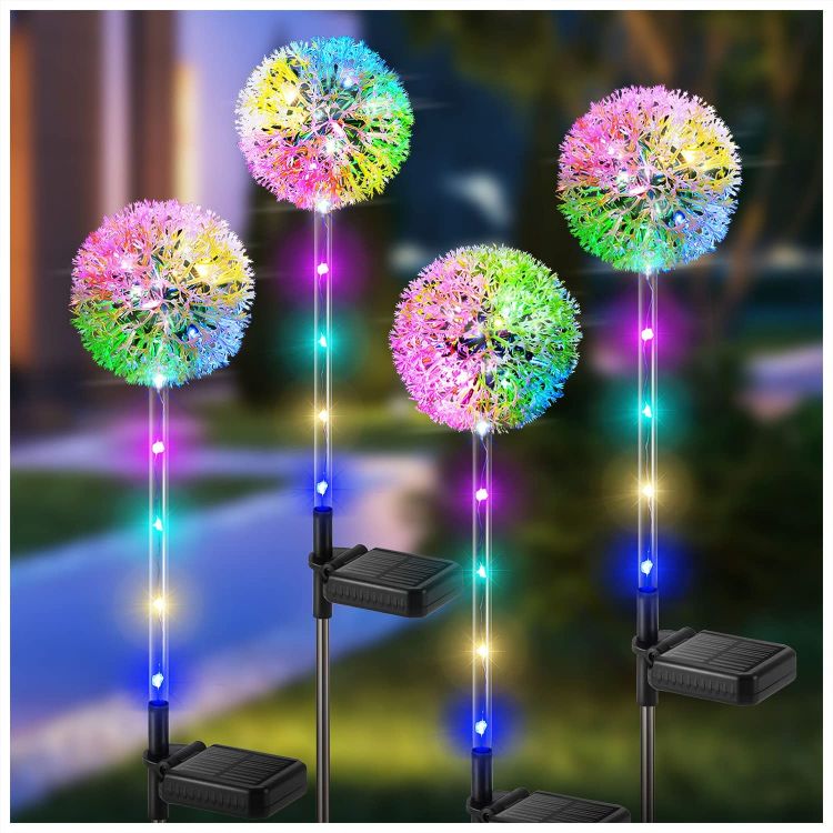 Picture of Solar Lights Outdoor Garden Lights with 16 Colourful LEDs | Waterproof Lights (Pack Of 4)