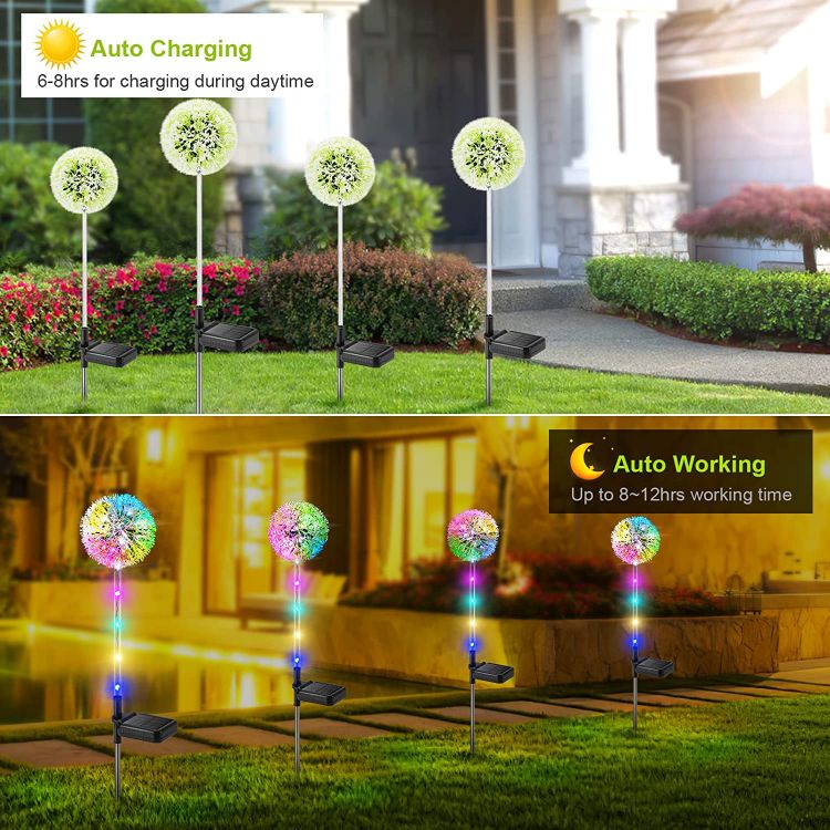 Picture of Solar Lights Outdoor Garden Lights with 16 Colourful LEDs | Waterproof Lights (Pack Of 4)