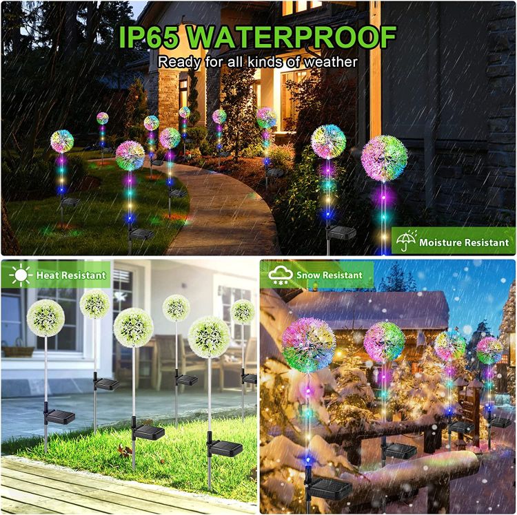 Picture of Solar Lights Outdoor Garden Lights with 16 Colourful LEDs | Waterproof Lights (Pack Of 4)