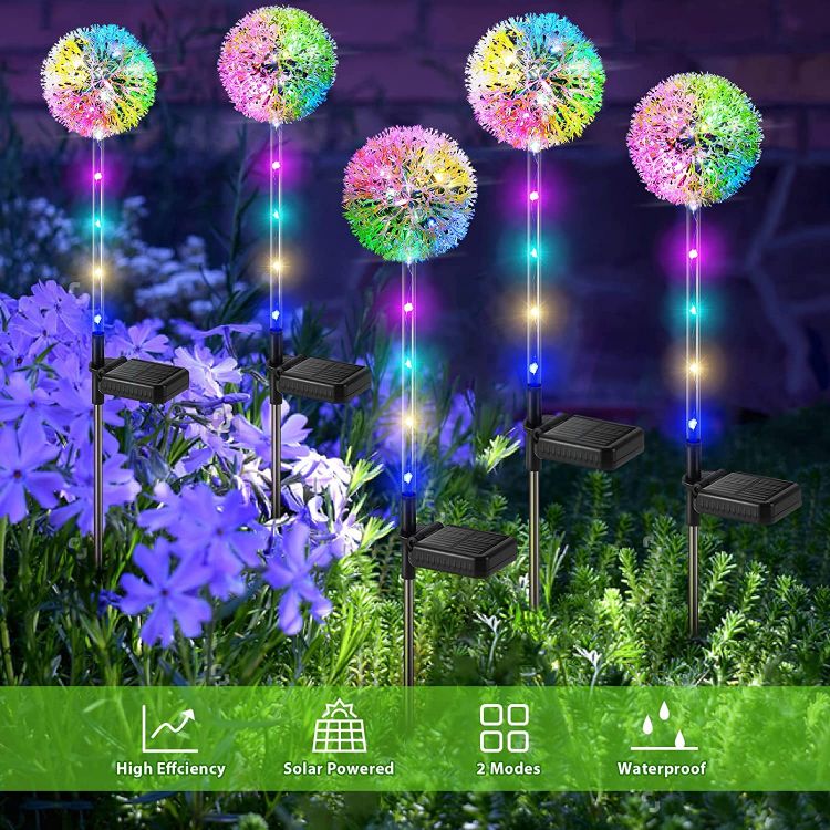 Picture of Solar Lights Outdoor Garden Lights with 16 Colourful LEDs | Waterproof Lights (Pack Of 4)