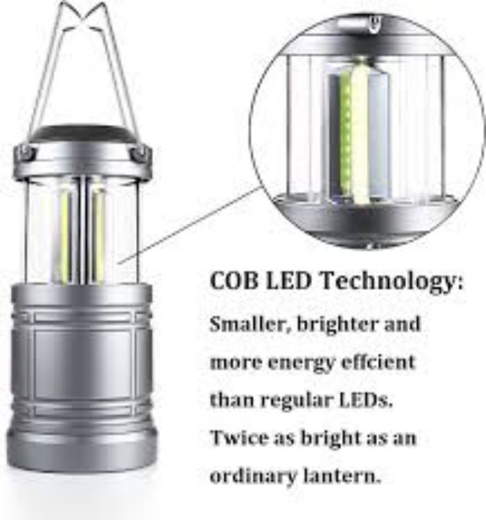 Picture of  LED Lantern,  Emergency Battery Powered Lights with Magnetic Base for Home Power Outages, Pack Of 2 (Gray)
