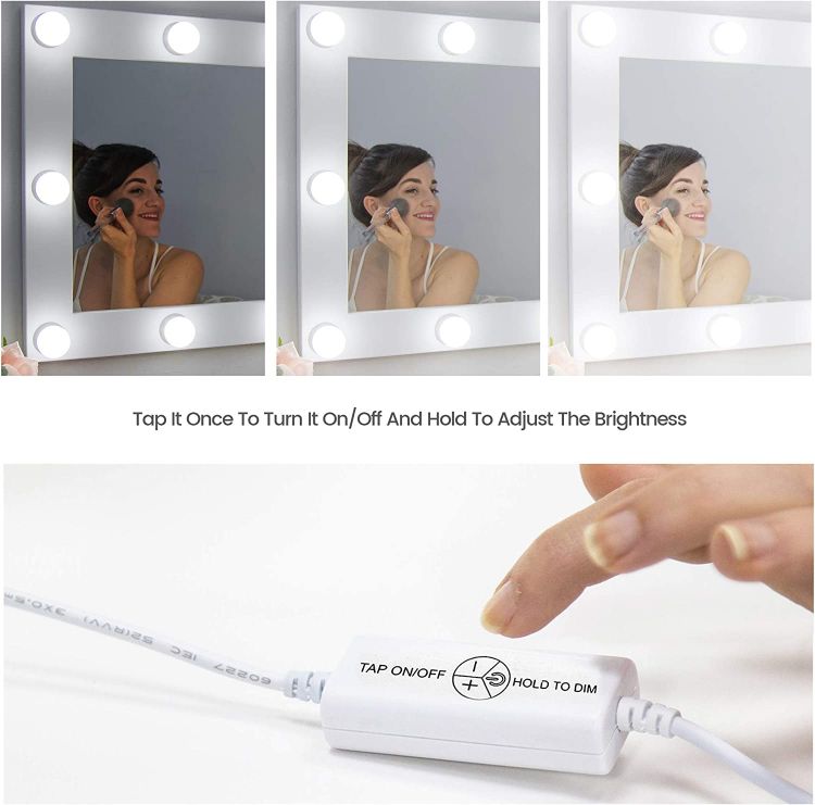 Picture of Vanity Lights for DIY Hollywood Mirror, LED Strip Lights Kit with Touch Sensor Dimmer Switch and Power Adaptor, 10 Bulbs