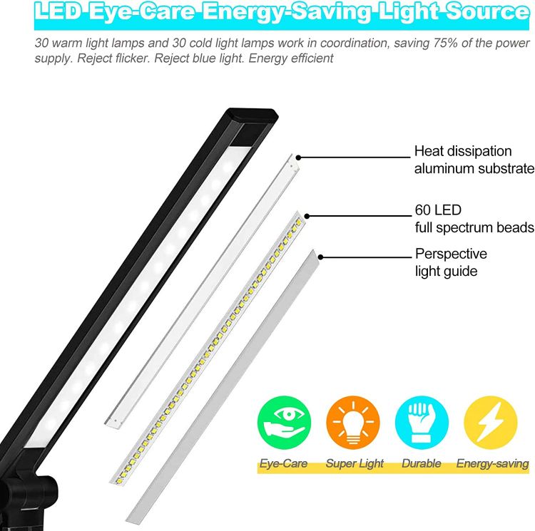 Picture of LED Wireless Charging Lamp, Dimmable Desk Lamp With Wireless Charger For Home Office, USB Charging Port table lamp with wireless charging