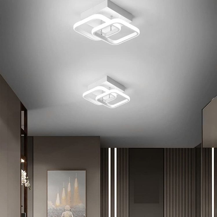 Square LED ceiling lamp 6000K cool white for hallway bedroom and office
