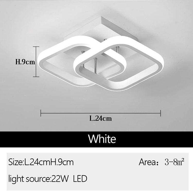 Picture of Ceiling Light Modern 22W LED Cool White 6000K Acrylic Square LED Ceiling Lamp for Hallway Office Bedroom etc.
