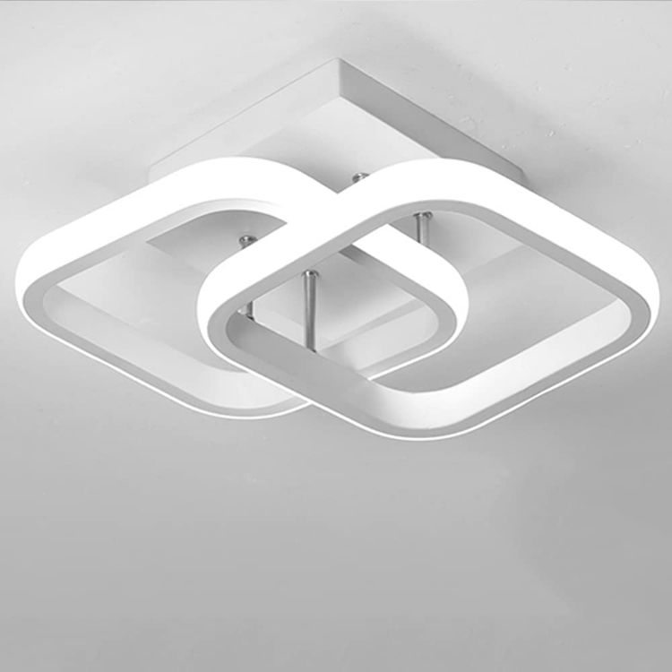 Modern 22W LED ceiling light with square acrylic design in cool white 6000K