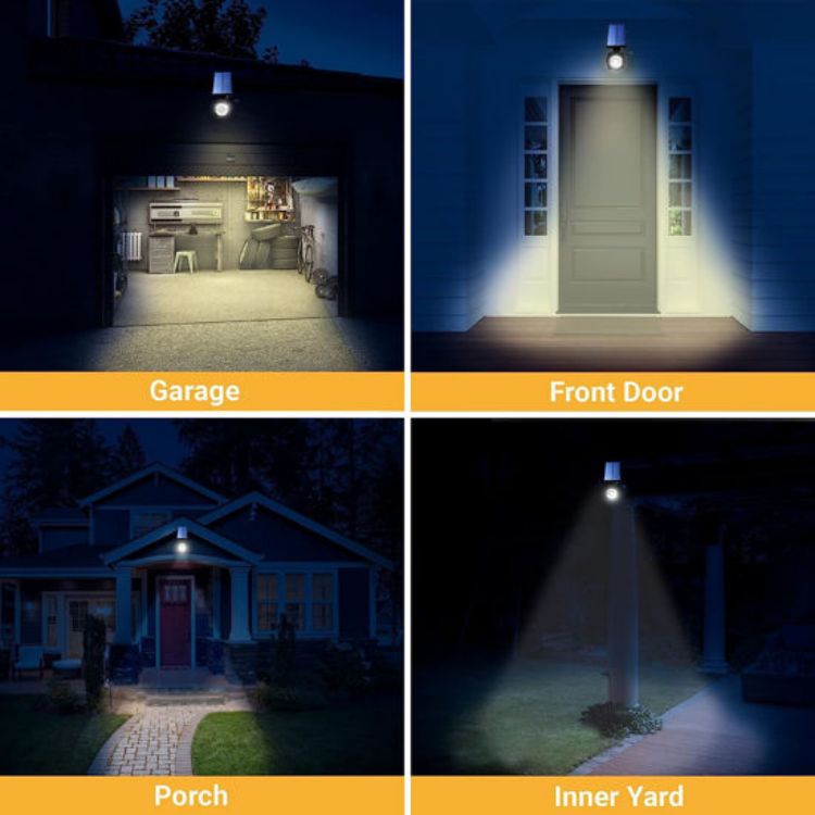 Picture of LED Solar Spotlight - Solar Powered Motion Activated LED Security Light, LED Outdoor Solar Lights with PIR Sensor, Powerful Floodlight Bulbs