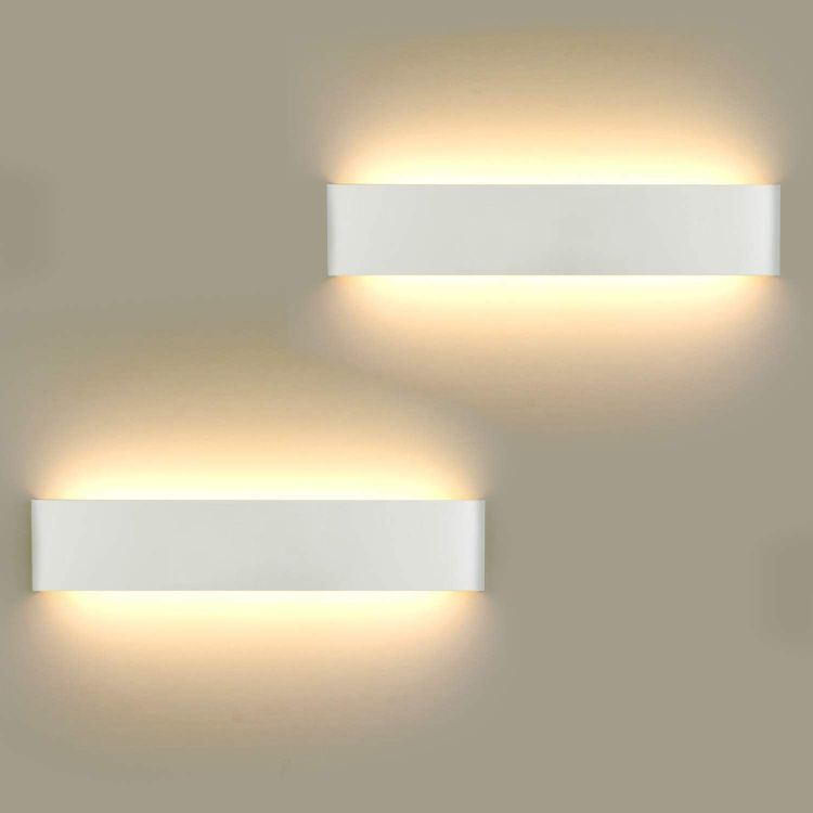 Picture of LED Wall Lights Indoor, 2 Pack 16W Warm White Modern Style Up and Down Wall Light, Perfect for Bedroom, Bathroom, Corridor, Stairs, (White)