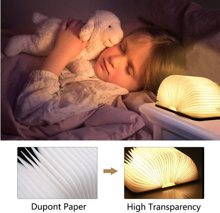 Picture of Wooden Folding Book Lamp, LED Book Light, Table/Desk Lamp for Home, Office & Room Decor, Bright Enough For Reading