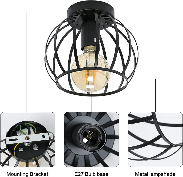  Nordic style metal cage ceiling light fixture