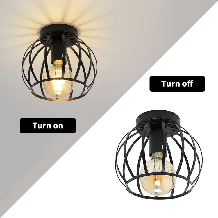 Rustic black ceiling lamp for living rooms and kitchens