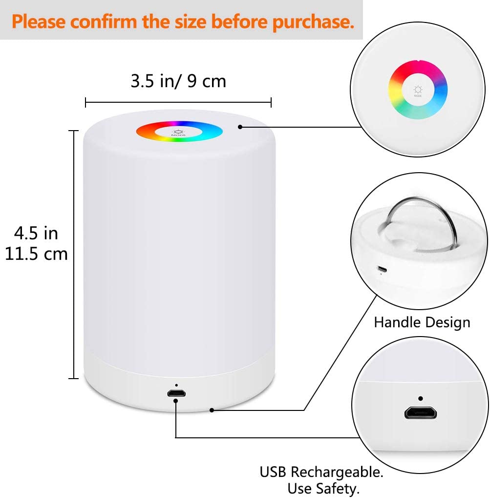 Led Night Light Smart Bedside Table Lamp With Touch Control