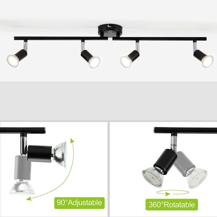 Picture of LED Ceiling Light Rotatable, 4 Way Adjustable Modern Ceiling Spotlights( Matte Black) 