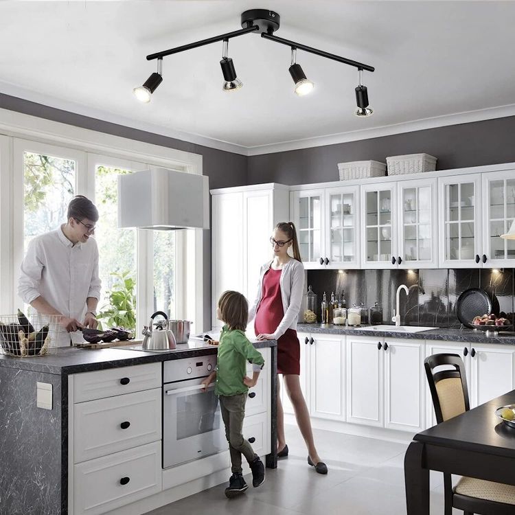 4 spotlight ceiling light black