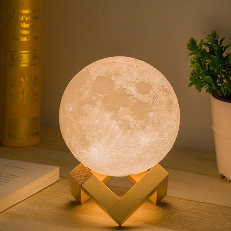 Picture of LED Lunar Night Light Remote Control Table Lamp Dimmable Brightness 16 Main Colors, 4 Light Conversion Modes with USB Charging Moonlight