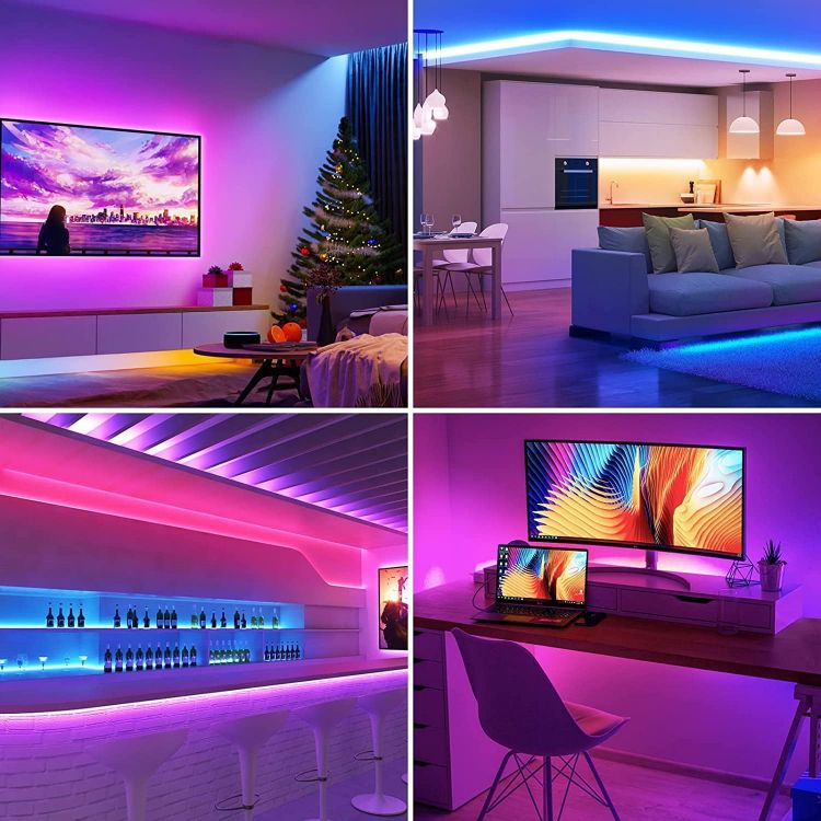 Picture of 20M LED Strip Lights with Remote, RGB Colour Changing, Dimmable Strip Lighting, Long Plug in LED Lights