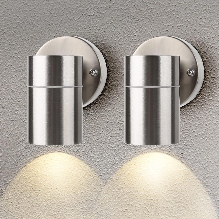 Picture of 2 Packs Outdoor Down Light Stainless Steel Wall Lamp, IP44 Wall Light for Garden, Patio, Garage, Hallway, Balcony, Terrace