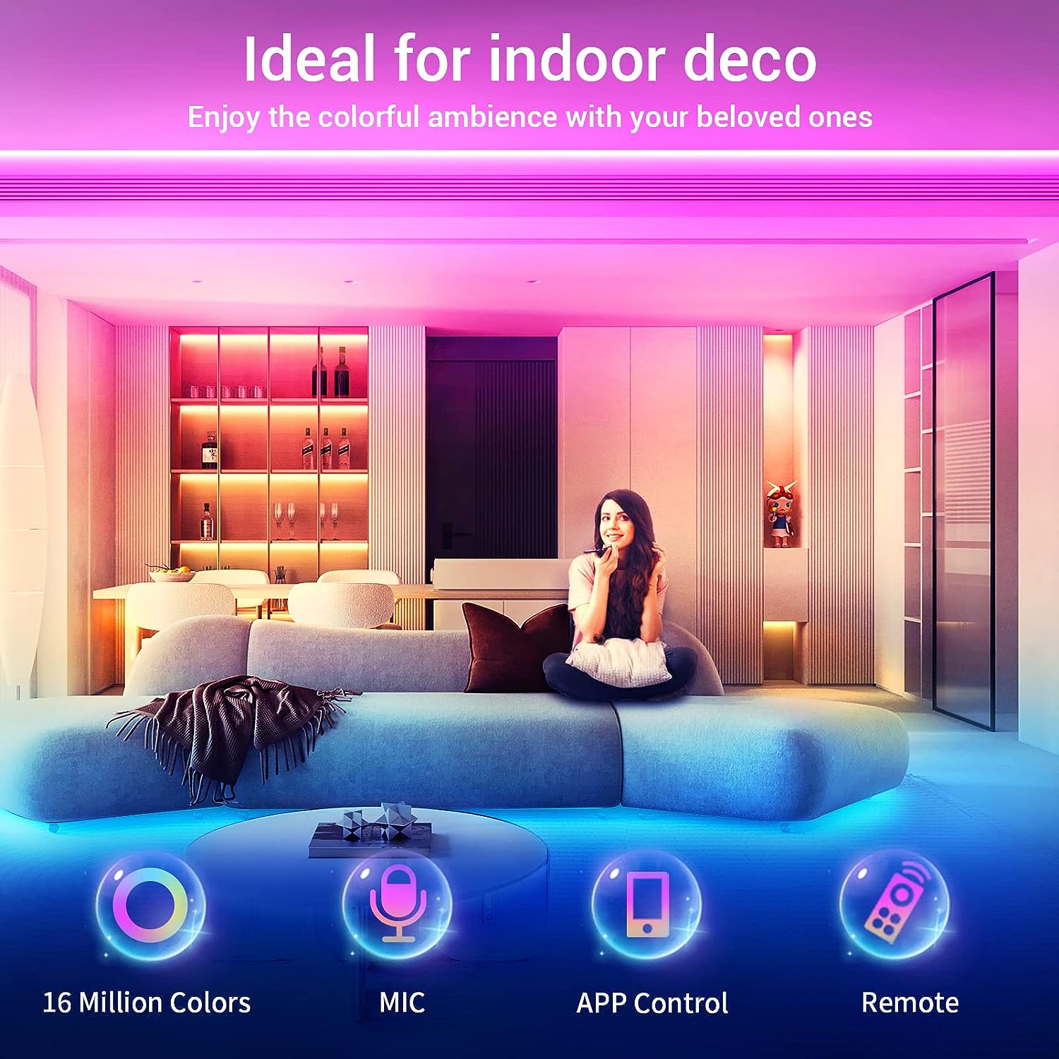 Buy RGB LED Strip Lights For Bedroom - Strip Lights 20M For Sale