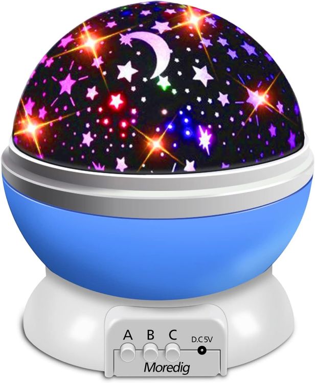 Picture of  Baby Star Projector Night Light Kids, 360° Rotation Baby Night Light Projector for Kids with 8 Lighting Modes Birthday Children's Day Gifts for Kids Night Light Baby - Blue