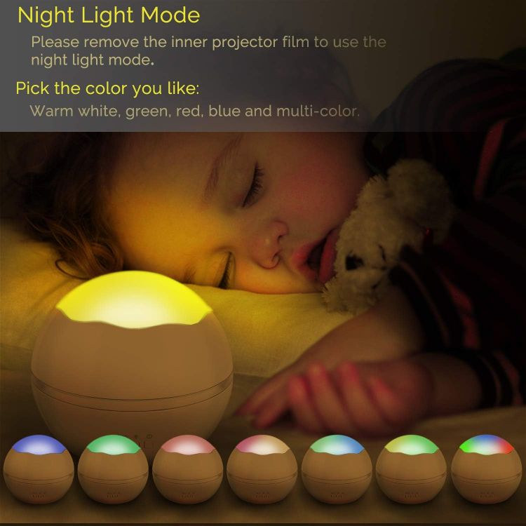 Picture of Baby Lights Projector, Sensory Lights with 360 Degree Starry Sky and Undersea Theme Baby Sensory Toy for Birthday, Kids Gifts - White