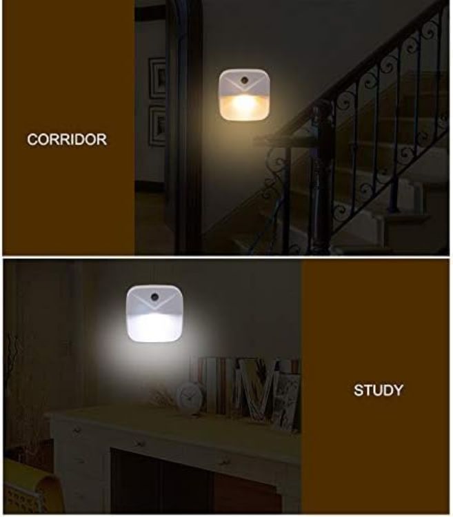 Picture of Lumi Stick-On Night Light, Warm White LED | Motion Sensor for Bathroom, Kitchen, Hallway, Stairs, Energy Efficient(Pack Of 3)