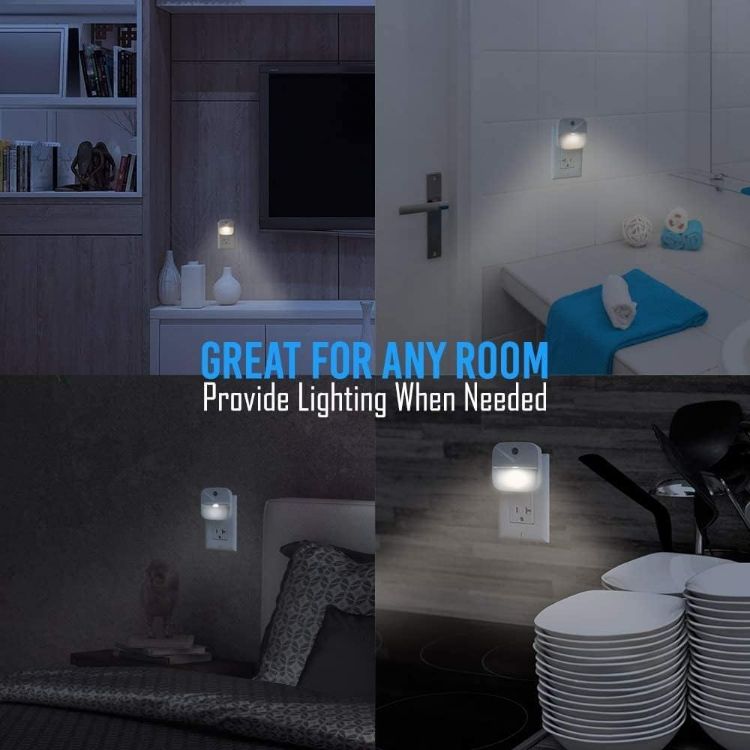 Picture of Lumi Stick-On Night Light, Warm White LED | Motion Sensor for Bathroom, Kitchen, Hallway, Stairs, Energy Efficient(Pack Of 3)