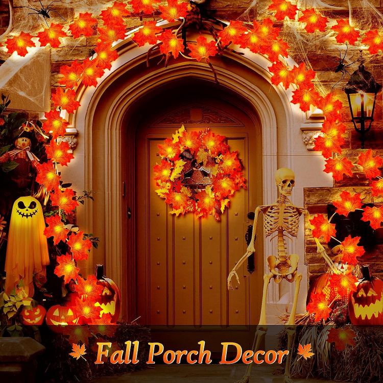 Warm LED maple leaf lights for Halloween and Christmas decoration
