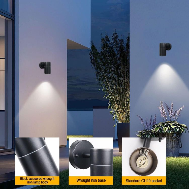 Stylish black exterior wall light for gardens