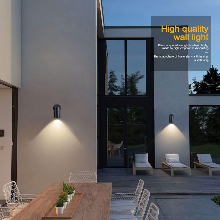 Picture of Modern Outdoor Wall Lighting, IP44 Rated Black Outdoor Garden Down Wall Light for Garden, Patio, Balcony