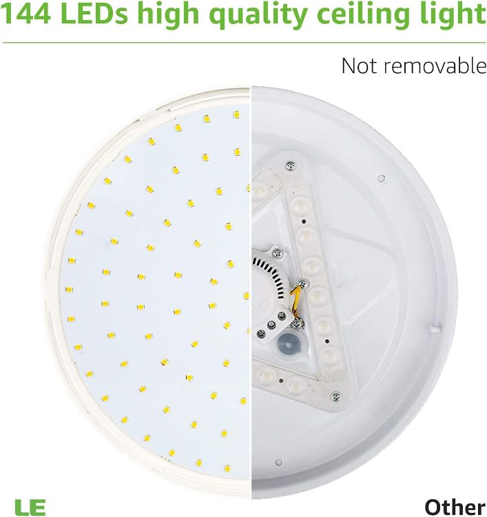 Picture of Bathroom Light Warm White, 15W 1500 Lumen Waterproof Ceiling Lights, 3000K, IP54, 100W Equivalent, Small, Modern, Round Ceiling Light