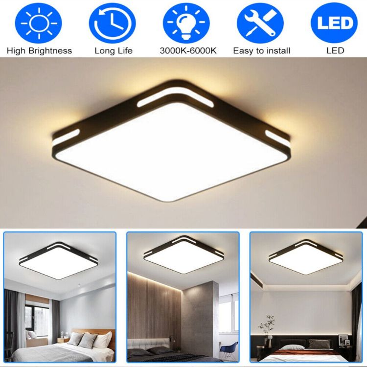 Picture of Modern LED Ceiling Light Square Panel Down Lights Bathroom Living Room Wall Lamp