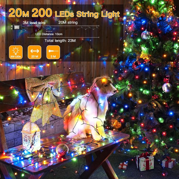 Picture of 200 LED Fairy Lights Christmas Outdoor Main Plug-In Xmas Home Garden Tree Decor