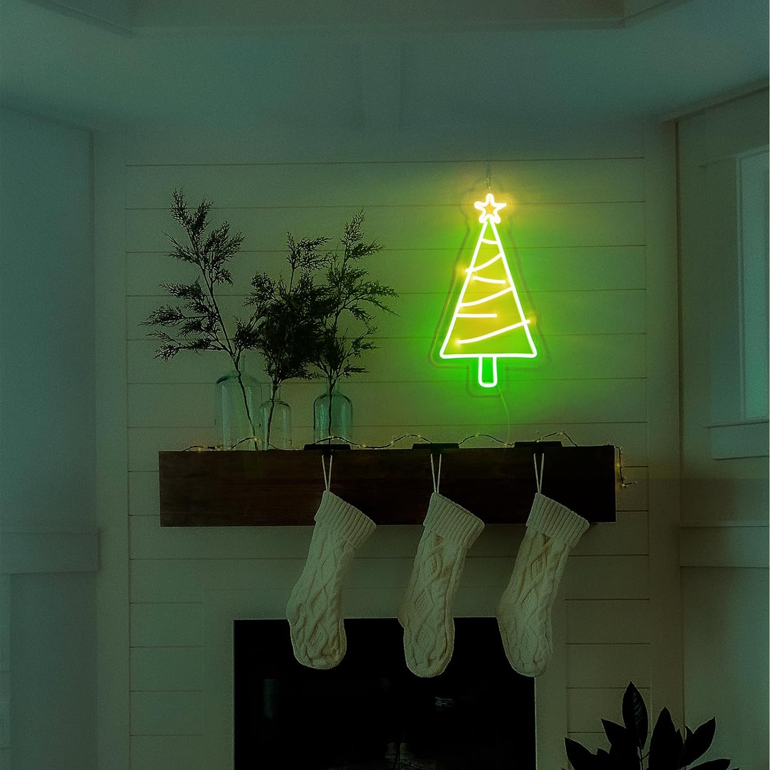 Christmas Tree Neon Sign, LED Neon Wall Lights, Battery/USB Powered Led
