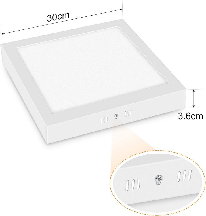 Picture of Modern Square 24W LED Ceiling Lights, Equivalent to 150W Bulbs, Daylight White 6000K, LED Panel Ceiling lamp for Living Room,and more