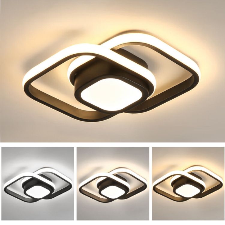 Modern 30W Dimmable LED Ceiling Light in Black and White