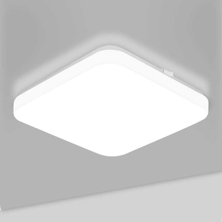 Picture of Ceiling Lights 24W, 2400lm Super Bright Square LED Ceiling Light, Daylight White 5000K, IP44 Waterproof, Light Fittings Ceilings for Office