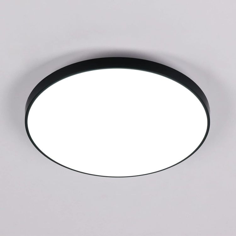 Black Flush LED Ceiling Light – 18W 1500LM Daylight White