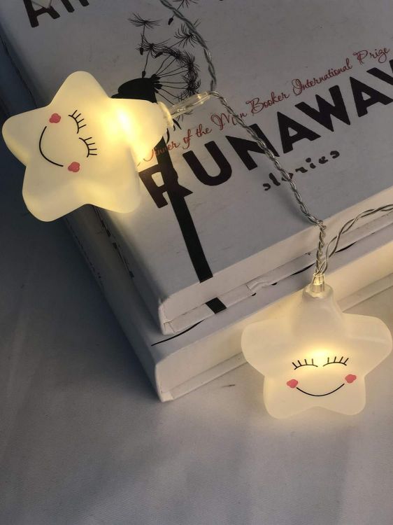 Cute smiley star lights for weddings, bedrooms, and indoor decoration