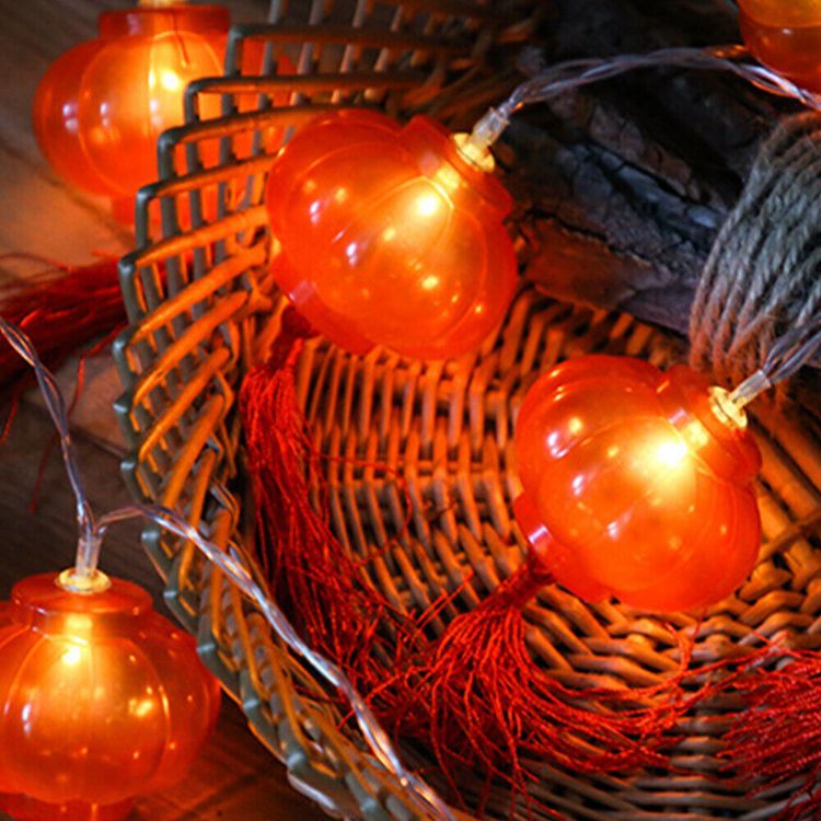 Picture of Traditional Chinese Red Lantern Lamp 3M Warm White Fairy String Lights – 20 LEDs – USB Powered with Remote & 8 Modes