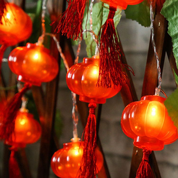 Picture of Traditional Chinese Red Lantern Lamp 3M Warm White Fairy String Lights – 20 LEDs – USB Powered with Remote & 8 Modes